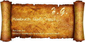 Hambuch Gyöngyi névjegykártya